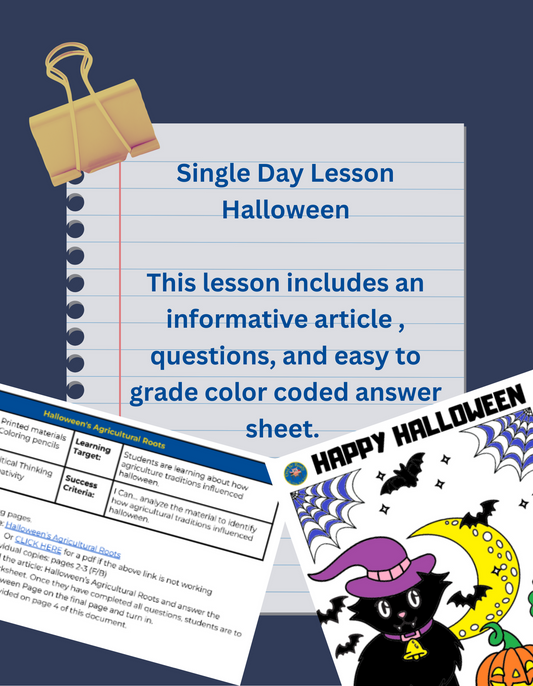 Halloween-October Sub Plan