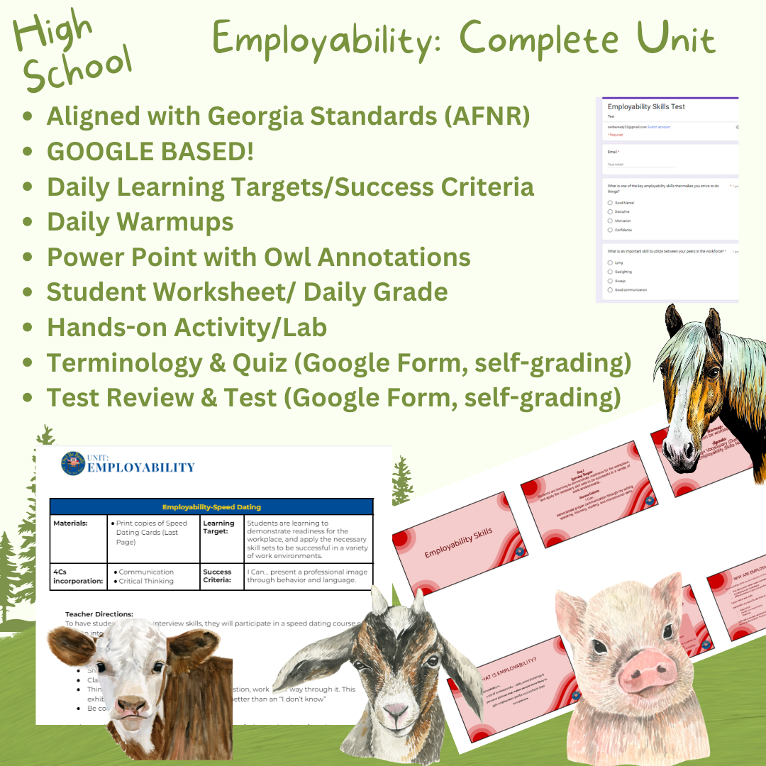 Msemployability MS/HS. Employability Unit (6 Days) – OwlBeReady